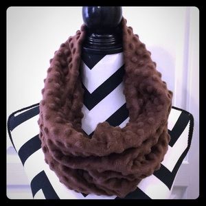 Ultra Plush Minky Brown Cowl Neck Scarf
